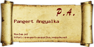 Pangert Angyalka névjegykártya